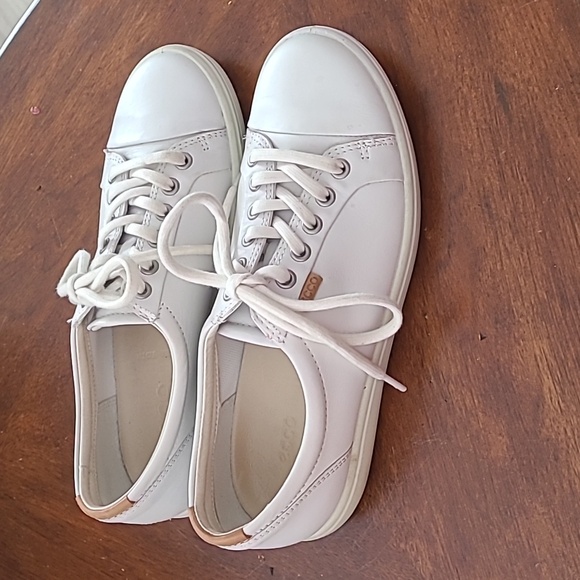ECCO Womens Soft 7 White Leather Sneakers 7.5 W - Picture 2 of 12